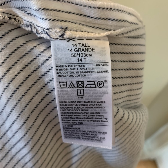 💖💖 Banana Republic Navy and White  Striped Linen & Cotton Jumpsuit Size 14 - Picture 3 of 6